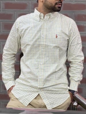 Men Casual Full Shirt Yellow Checkered Full Sleeve Cotton | Casual & Formal | Palli_img_1