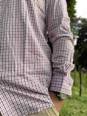 Men Casual Full Shirt Red Checkered Full Sleeve Cotton  | Palli_img_3
