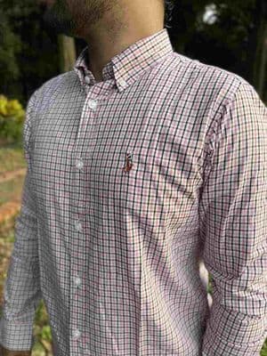 Men Casual Full Shirt Red Checkered Full Sleeve Cotton  | Palli_img_4