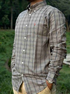 Grey / Black  Checkered Full Sleeve Cotton Shirt - Sizes M, L, XL_img_3