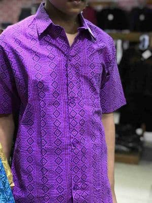 Boys Summer Printed Violet Half Shirt | Traditional Style_img_0
