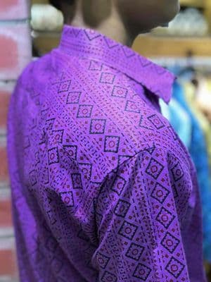 Boys Summer Printed Violet Half Shirt | Traditional Style_img_2