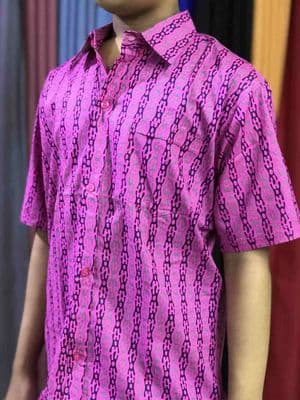 Boys Summer Printed Violet Half Shirt | Traditional Style_img_0
