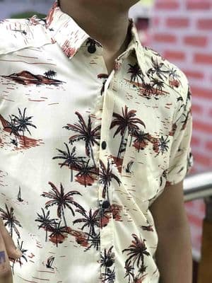 Summer Hawaiian Shirt for Boys | White Blue Cream Color_img_6