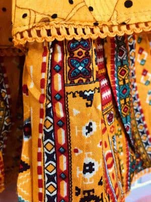 Red Ethnic Girls Frock Dress Set with Bow Detail_img_5