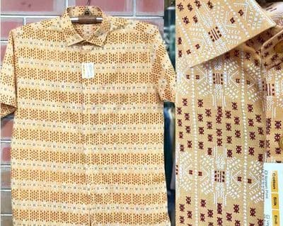 Brown Printed Cotton Men Half Shirt | Palli_img_0