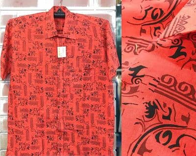 Red Printed Men Half Shirt | Cotton | Palli_img_0