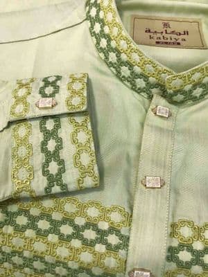 Embroidery Cotton Panjabi | Light Green_img_2