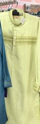 Embroidery Cotton Panjabi | Light Green_img_3