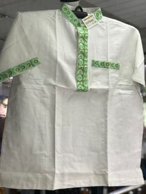 khadi Cotton Fotua with Green Embroidery_img_0