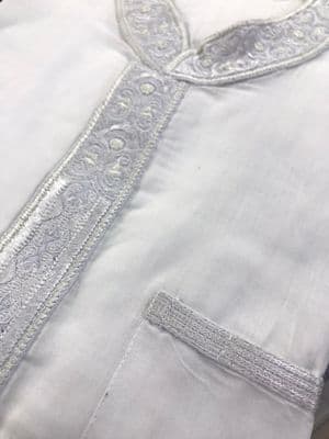 Elegant White Fotua White Embroidery - Premium Quality Traditional Wear_img_1