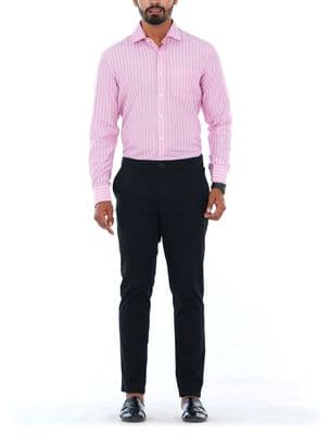 Men's Long Sleeve Formal Shirt Striped Button Down Shirts with Pocket | Palli_img_2