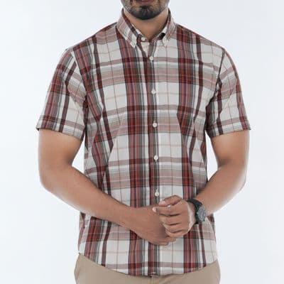 Short Sleeve Button Down Casual Regular Fit Men Half Shirt | Palli_img_1