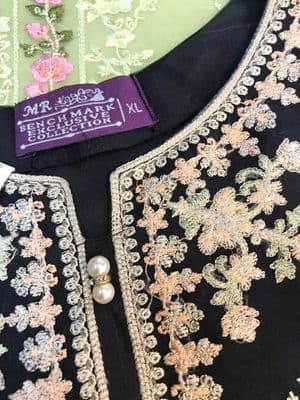 Embroidered Women's One-Piece - Black - Organza_img_0