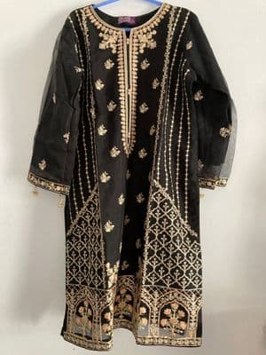 Embroidered Women's One-Piece - Black - Organza_img_1