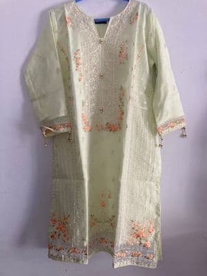 Embroidered Women's One-Piece - Soft Mint - Organza_img_1