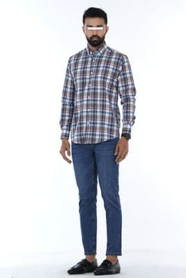 Slim Fit Plaid 100% Cotton Men Casual Full Shirt | Palli_img_2