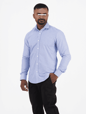 Men Casual Full Shirt Classic Slim Fit Light Blue Cotton – Versatile Formal & Casual | Palli_img_0