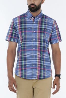 Cotton Short Sleeve Button Down Casual Men Half Shirt | Palli_img_0