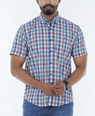 Cotton Short Sleeve Button Down Casual Men Half Shirt | Palli_img_0