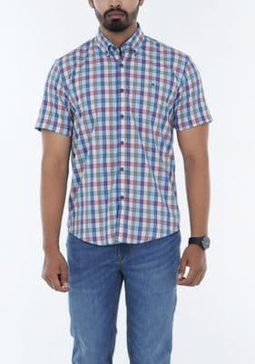 Cotton Short Sleeve Button Down Casual Men Half Shirt | Palli_img_1