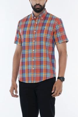 Cotton Normal Sleeve Button Down Men Half Shirt | Palli_img_1