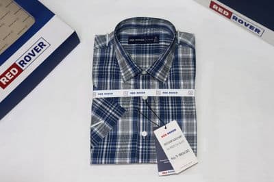 Cotton Short Sleeve Button Down Casual Men Half Shirt | Navy | Palli_img_1
