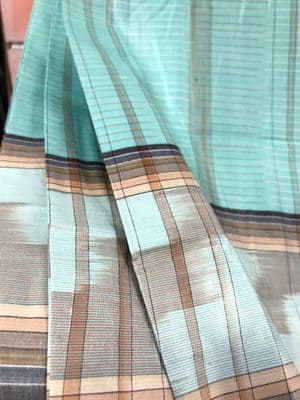 Cotton Lungi Turquoise with Striped Border: Sirajganj_img_1