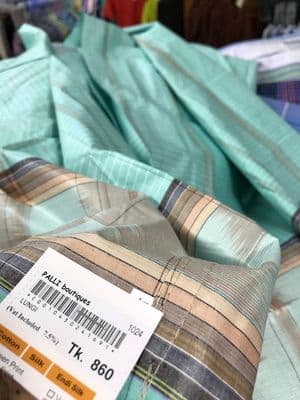 Cotton Lungi Turquoise with Striped Border: Sirajganj_img_3