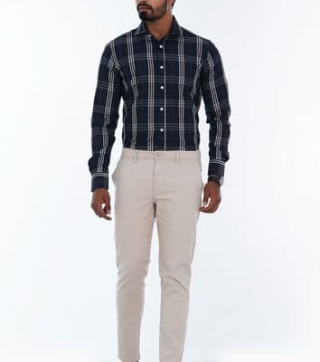 Men's Slim-Fit Long-Sleeve Formal Cotton Shirt_img_2