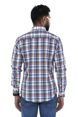 Slim Fit Plaid 100% Cotton Men Casual Full Shirt | Palli_img_1