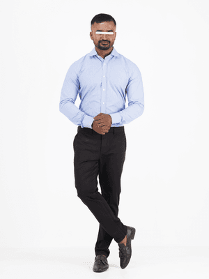 Men Casual Full Shirt Classic Slim Fit Light Blue Cotton – Versatile Formal & Casual | Palli_img_2