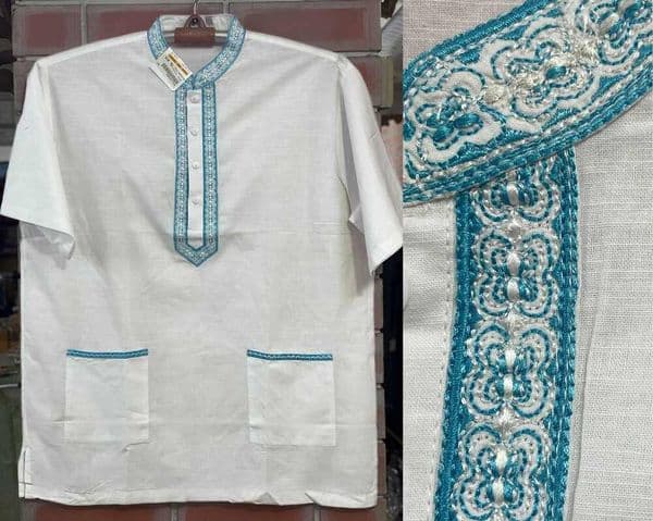 Elegant White Fotua with Embroidery - Premium Quality Traditional Wear