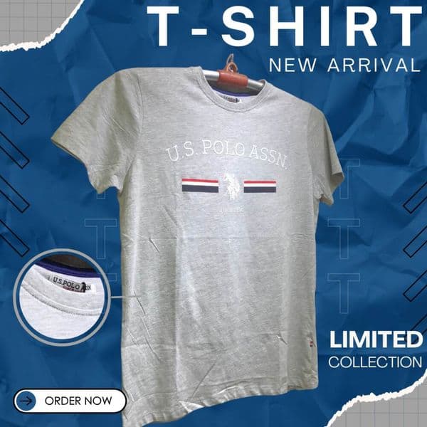 US Polo T Shirt Light Grey