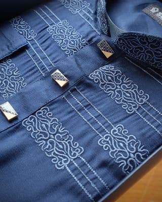 Cotton Embroidery Men Panjabi | White - Blue_img_0