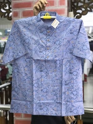 Men's Blue Cotton Fatua - Casual Bengali Style_img_0