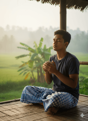 Classic White & Blue Cotton Lungi - Sirajganj Weave_img_0