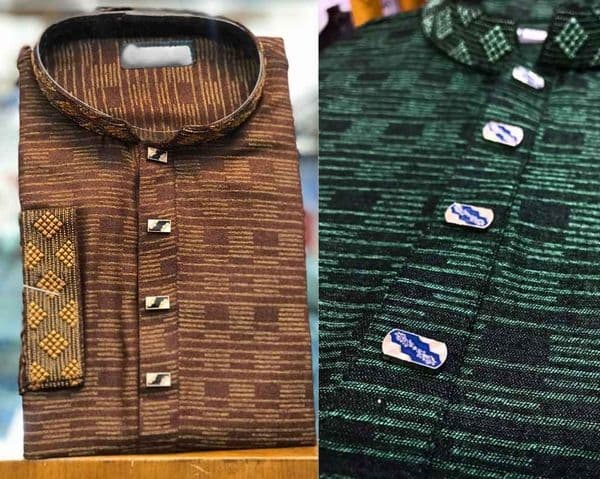 Green Shade Super Soft Cotton Panjabi | Yellow Green